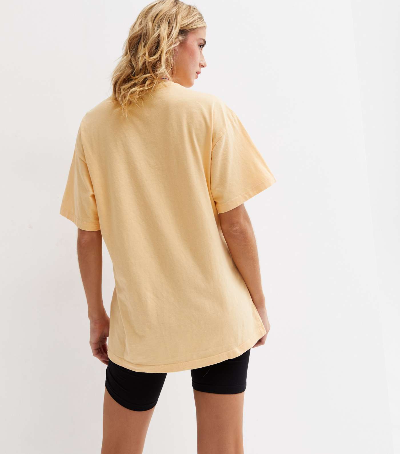 Yellow Prioritize Your Peace Sunshine Logo Oversized T-Shirt Image 4