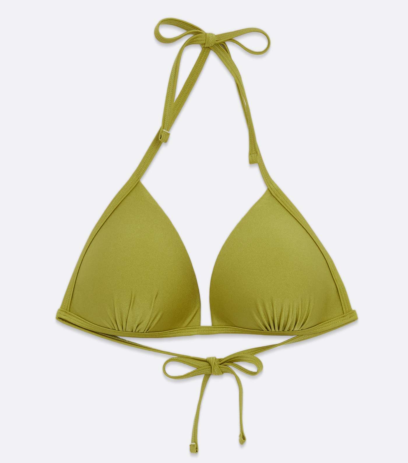 Green Halter Moulded Triangle Bikini Top Image 5