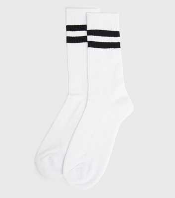 Dark Grey Double Stripe Ribbed Socks