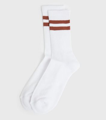 Rust Double Stripe Ribbed Socks