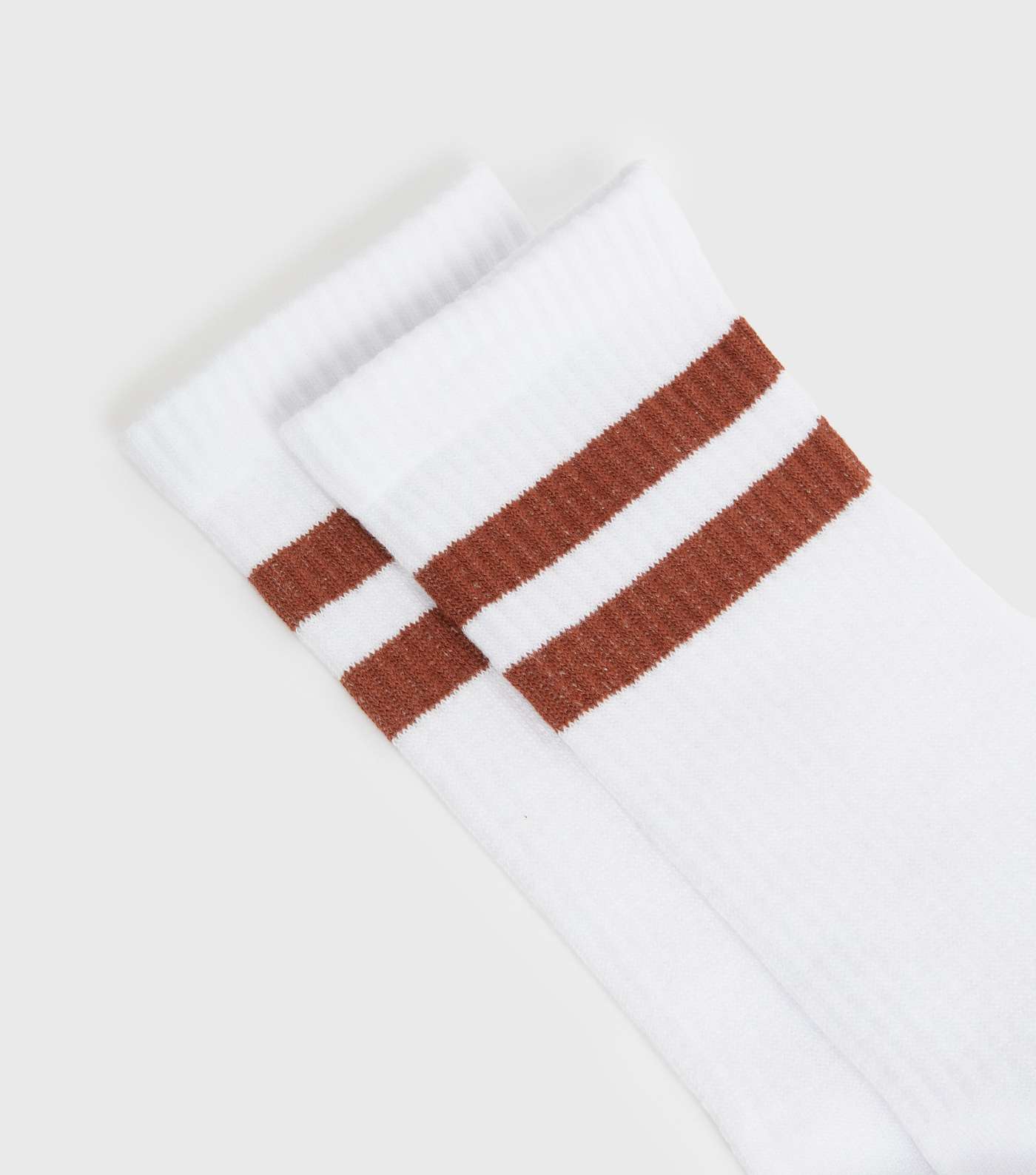 Rust Double Stripe Ribbed Socks Image 2