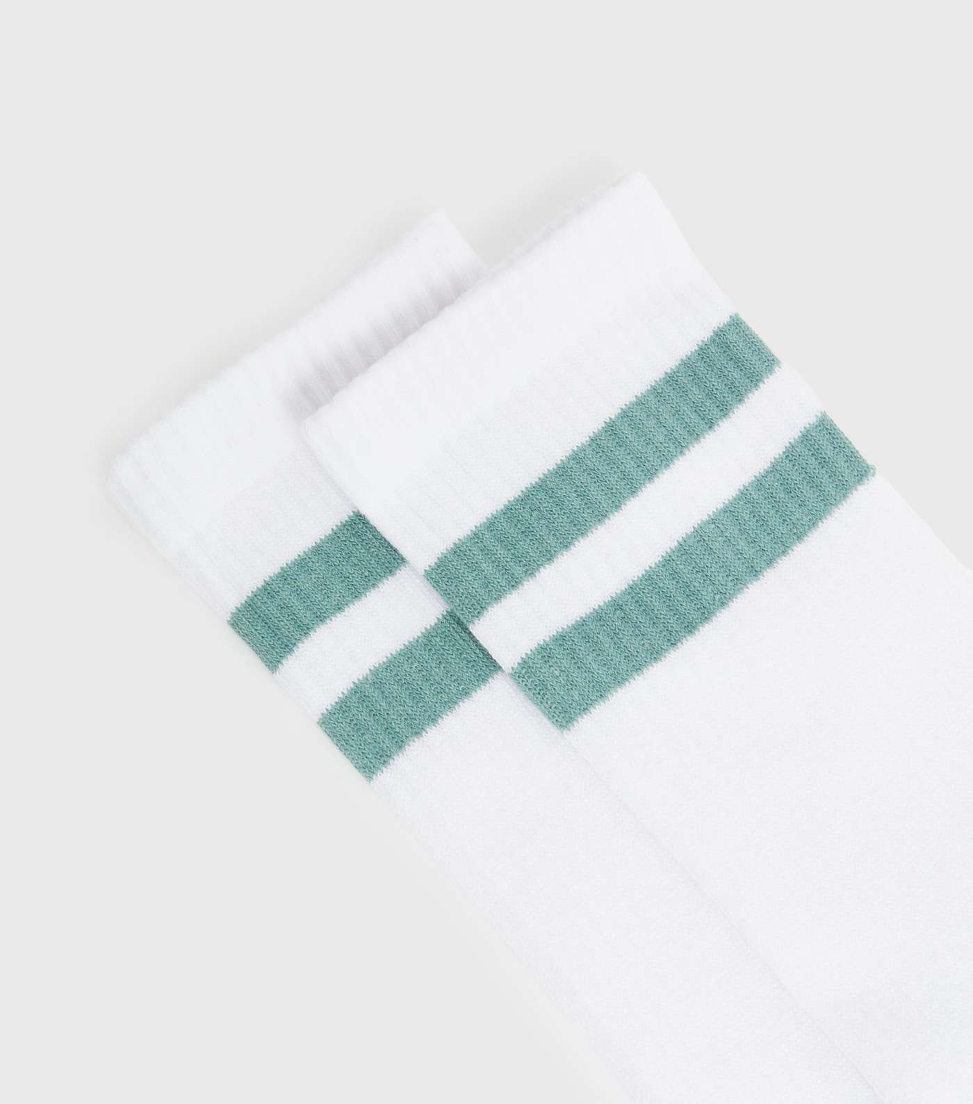 Green Double Stripe Ribbed Socks Image 2