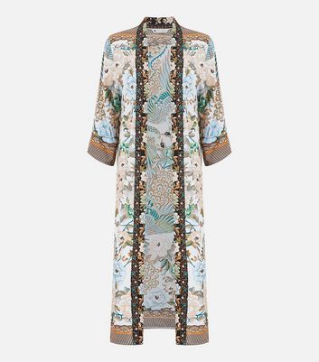 Click to view product details and reviews for Yumi Off White Floral Long Kimono New Look.