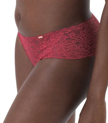 Dorina 3 Pack Red Tan and Black Lace Briefs New Look