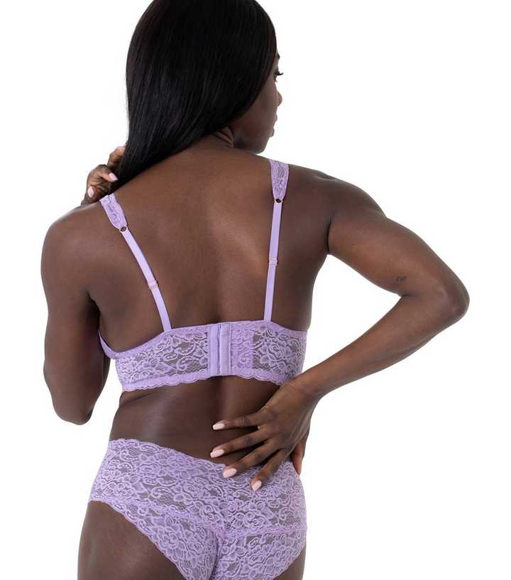 Dorina 2 Pack Purple and Off White Lace Bralettes