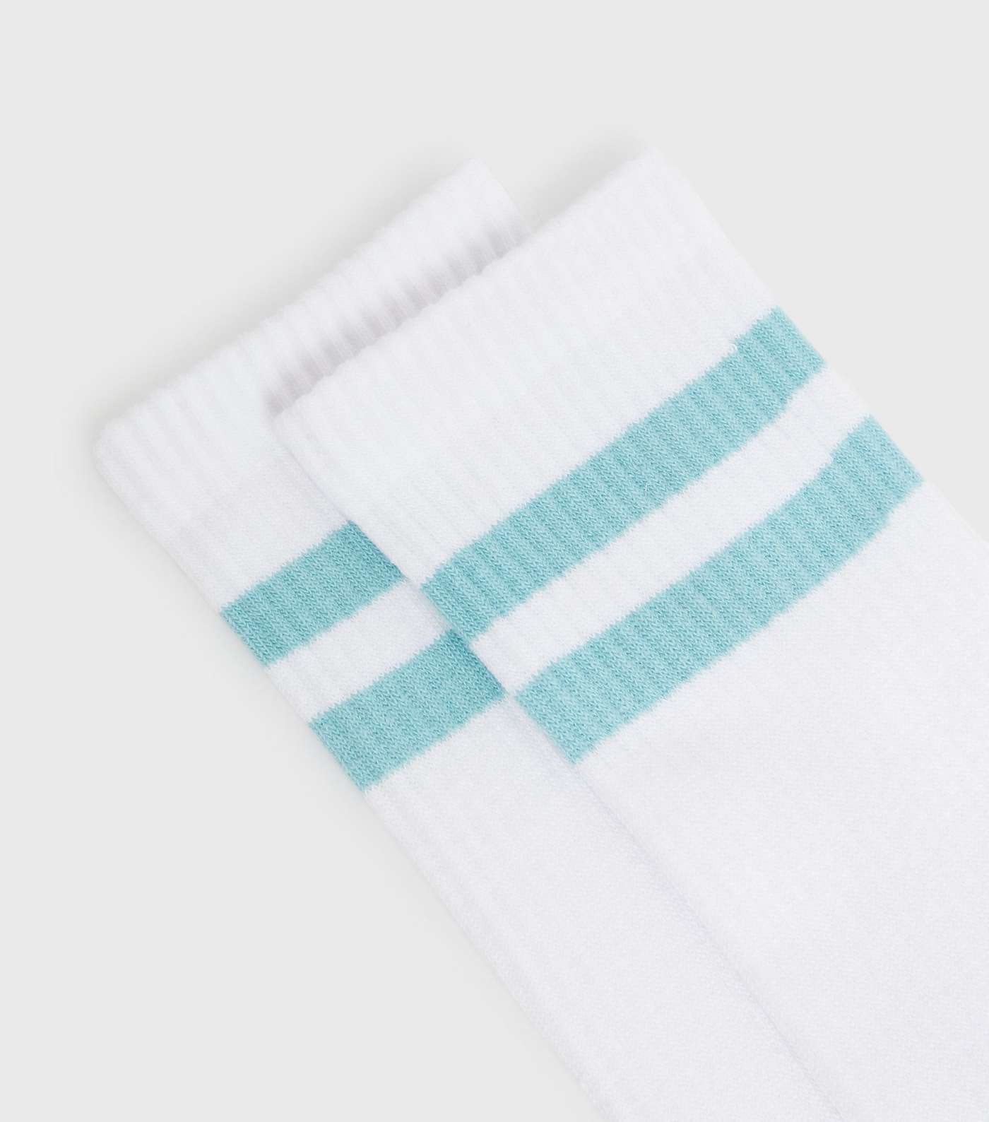 Teal Double Stripe Ribbed Socks Image 2