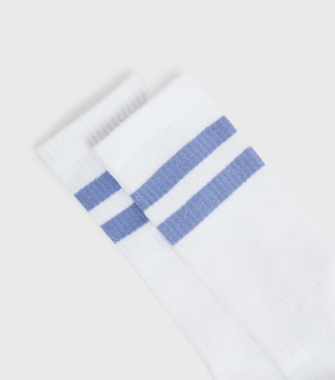 Blue Double Stripe Ribbed Socks Image 2