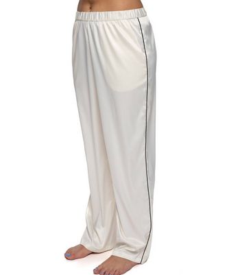 Womens Wide Leg Silk Pajama Pants Silk Casual Loose Elastic Waist Loun