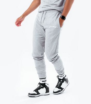 HYPE Mens Grey Marl Scribble Logo 