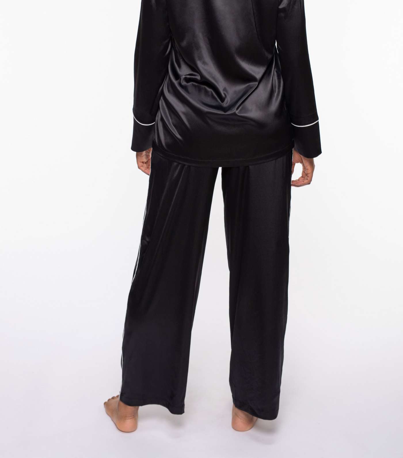 Dorina Black Satin Pyjama Trousers Image 3