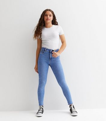 Girls Bright Blue High Waist Hallie Super Skinny Jeans