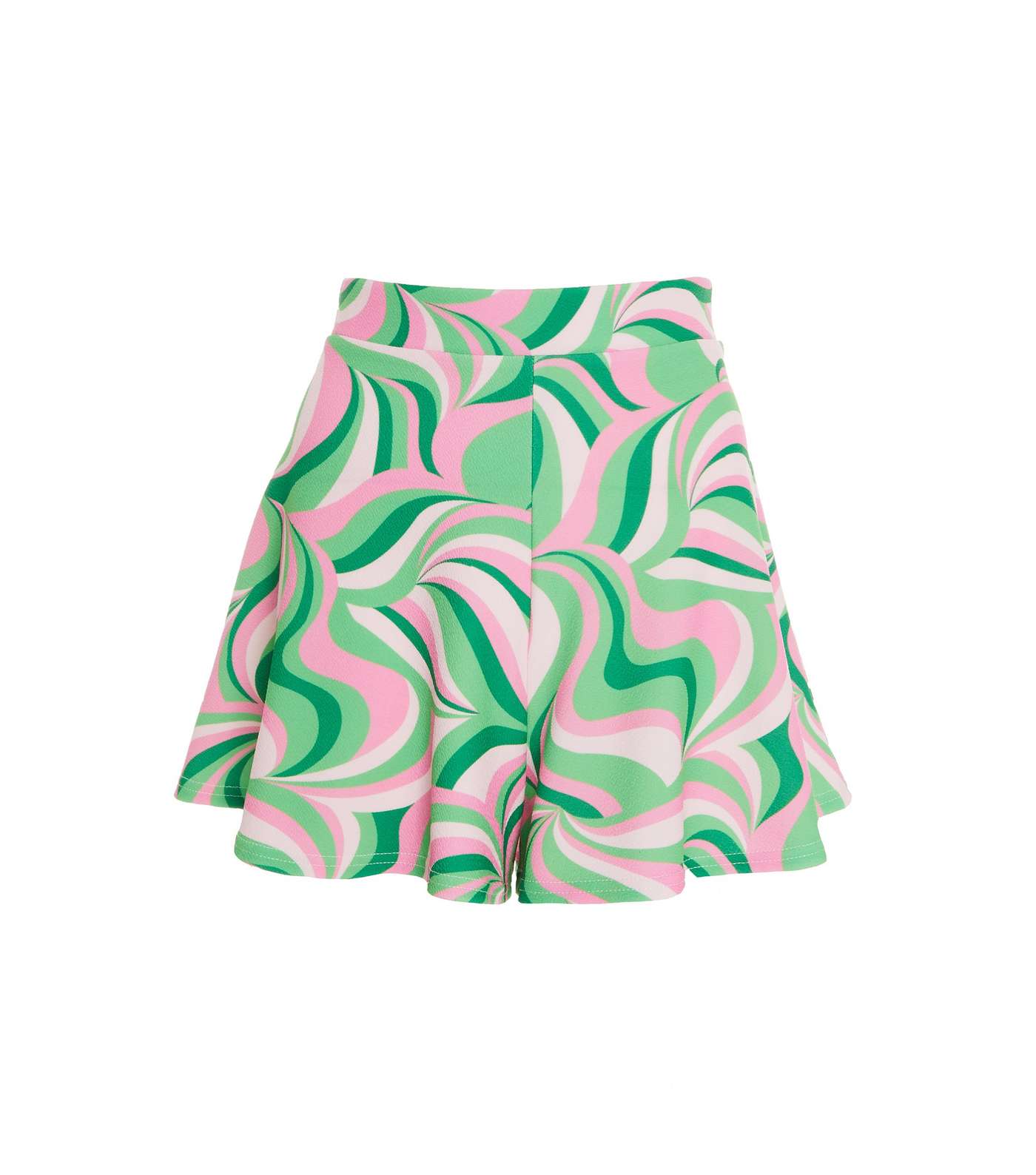 QUIZ Light Green Swirl Flippy Shorts Image 4