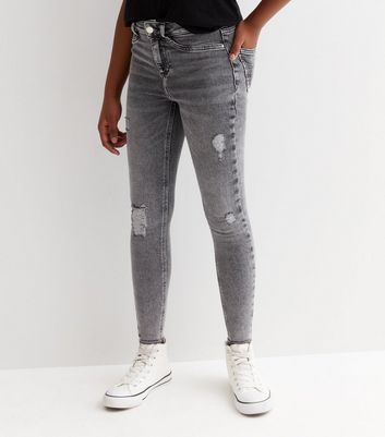 New look store grey ripped jeans