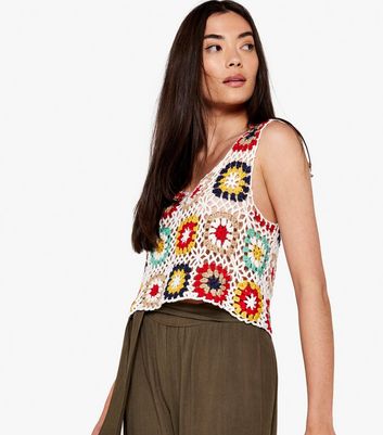 Apricot White Crochet Crop Top | New Look