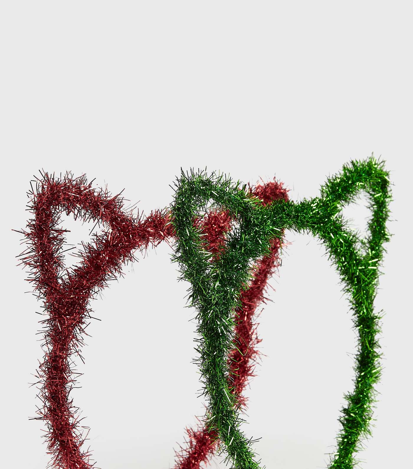 2 Pack Red and Green Tinsel Cat Ear Headbands Image 4