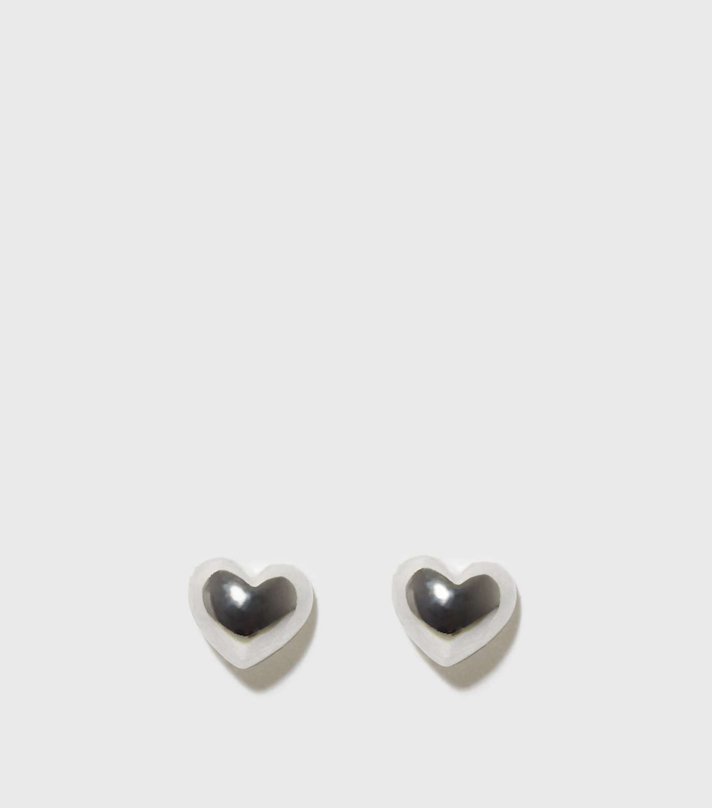 Sterling Silver Heart Stud Earrings Image 2