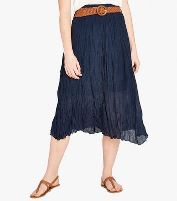 apricot navy skirt