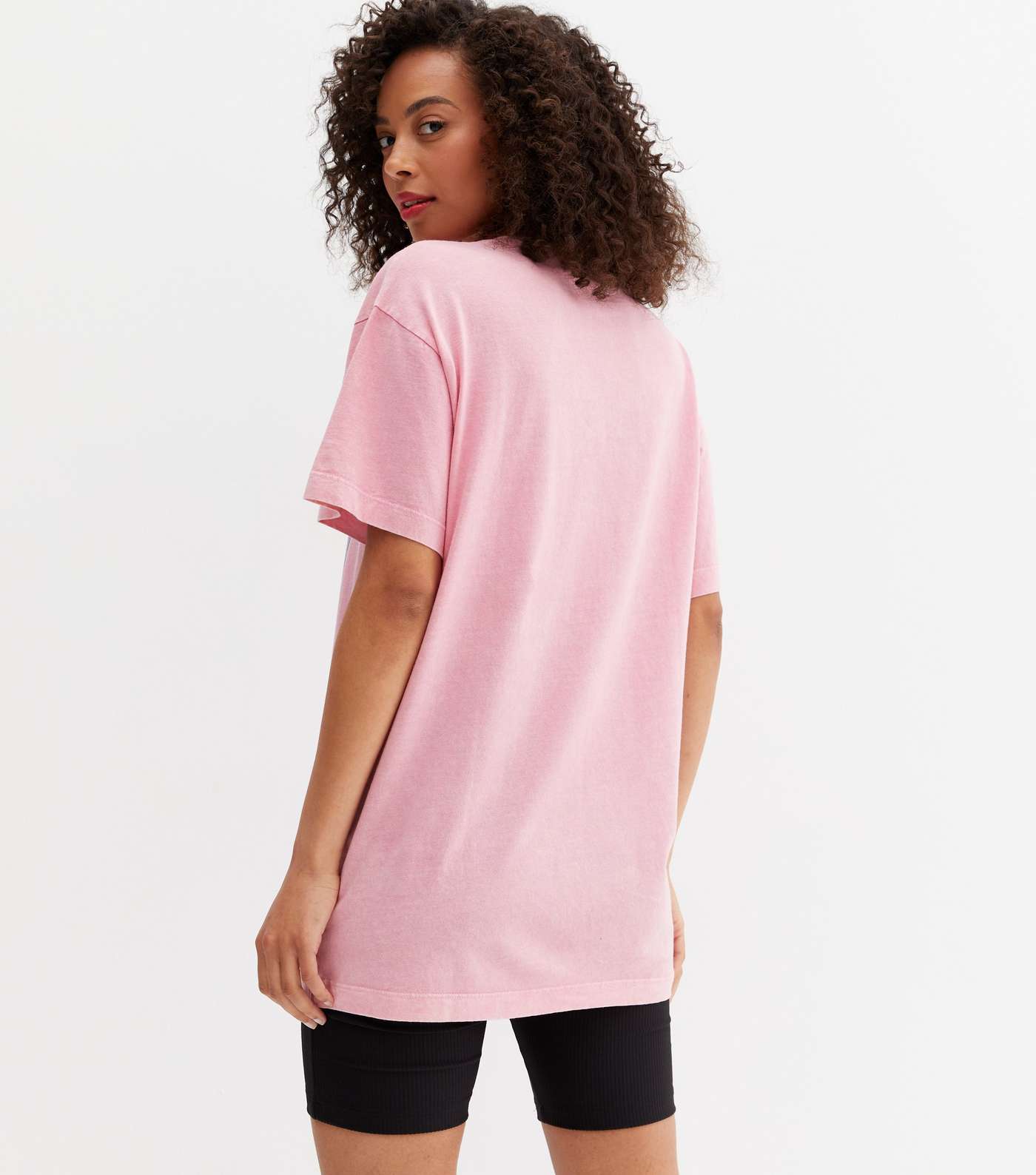 Tall Pink Harmony and Peace Butterfly Logo Oversized T-Shirt Image 4