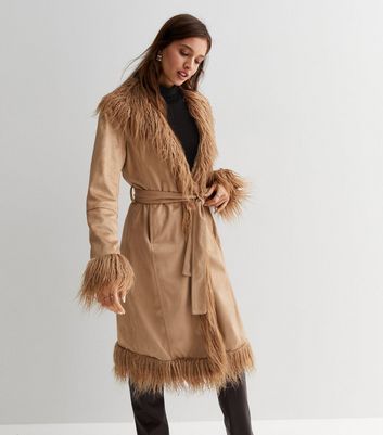 NEON \u0026 NYLON Camel Faux Fur Trim Long 