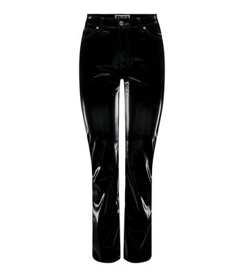 Image of: Black vinyl pants