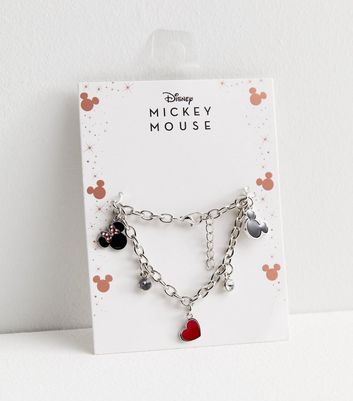 Silver Disney Minnie Mouse Charm Bracelet New Look
