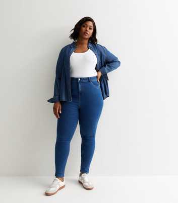 Curves Blue Mid Rise Amie Skinny Jeans