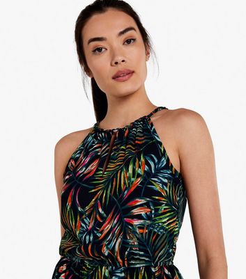 Apricot tropical clearance palm dress