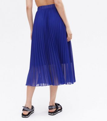 Royal blue outlet chiffon skirt