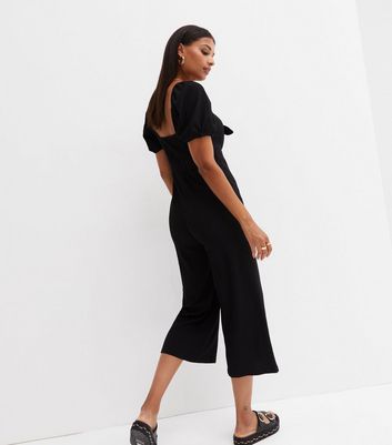 Black crinkle jumpsuit on sale