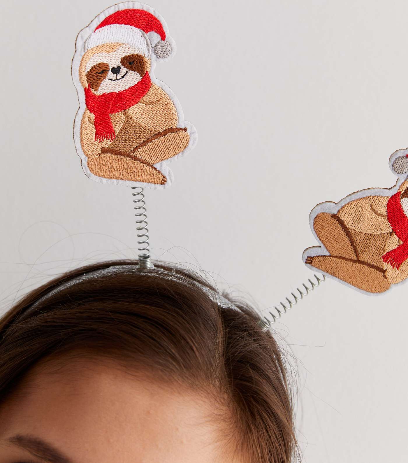 Silver Christmas Sloth Bopper Headband Image 2