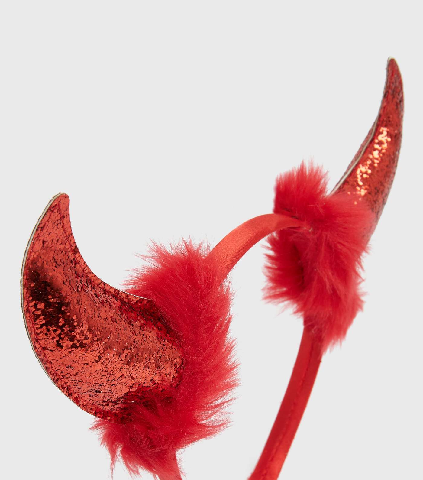 Red Devil Glitter Horns Headband Image 4