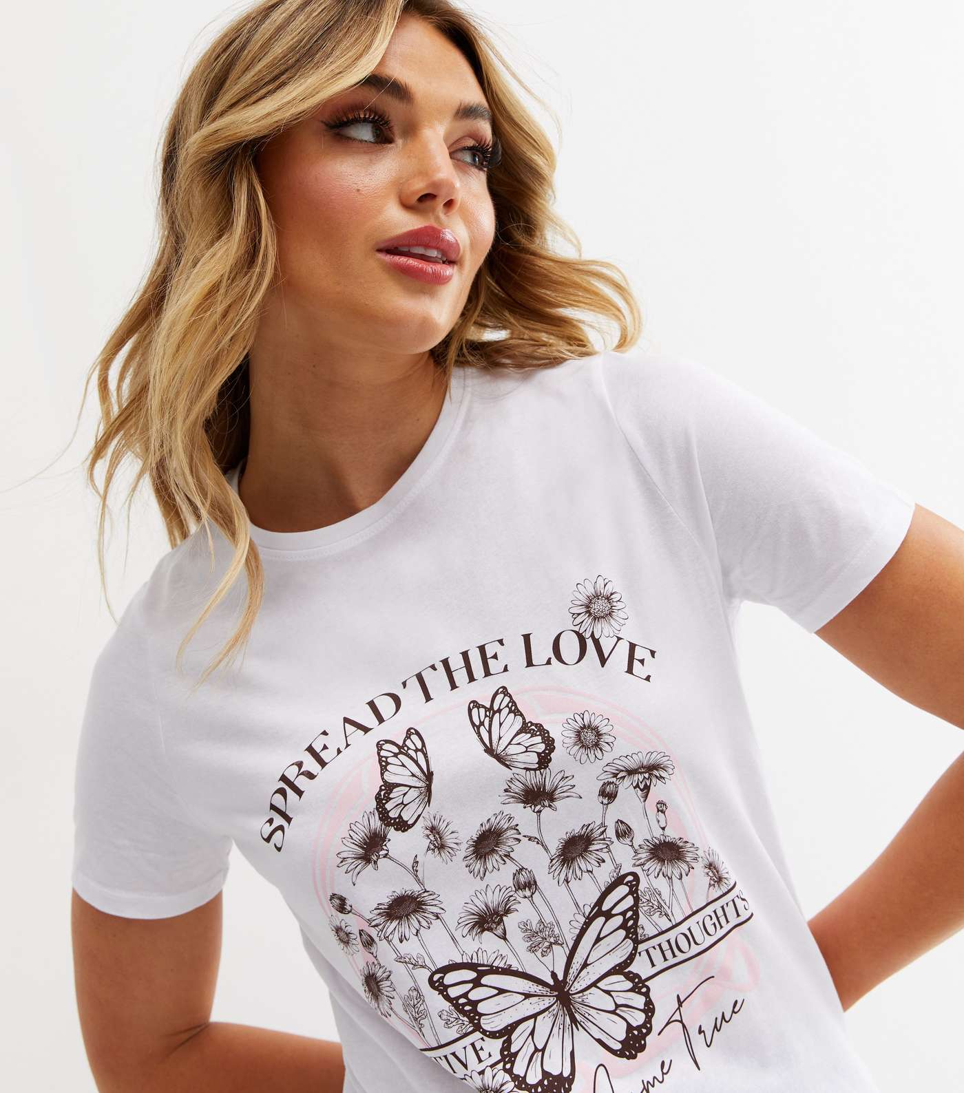 White Butterfly Spread the Love Logo T-Shirt