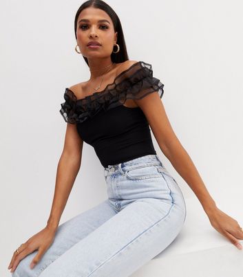 organza ruffle bodysuit