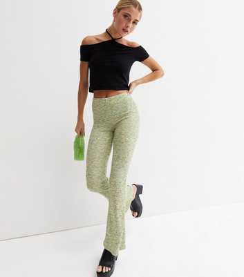 NEON & NYLON Off White Speckled Flared Trousers