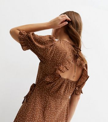 Fashion union low back cheap midi dress in spot