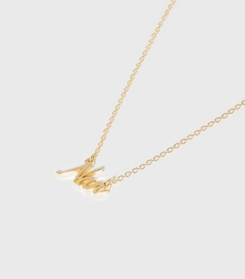 Gold Nan Pendant Gift Necklace | New Look