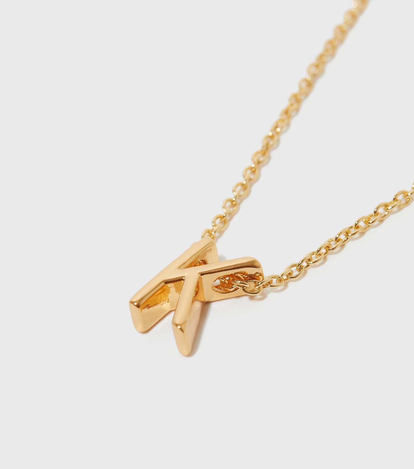 Real Gold Plated K Initial Pendant Necklace Image 2