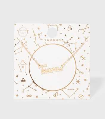Gold Taurus Star Sign Pendant Necklace