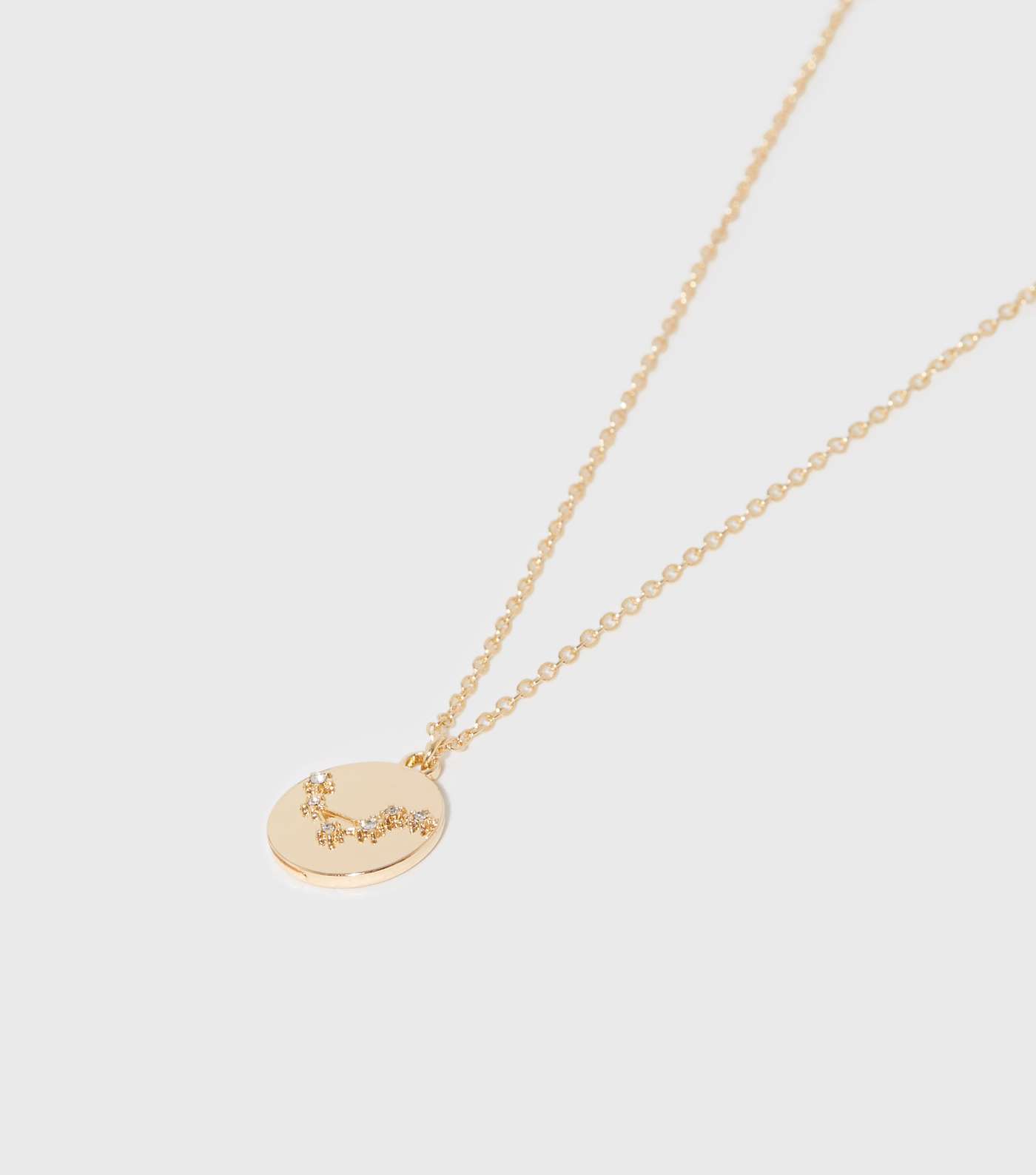 Gold Libra Star Sign Diamanté Pendant Necklace Image 2