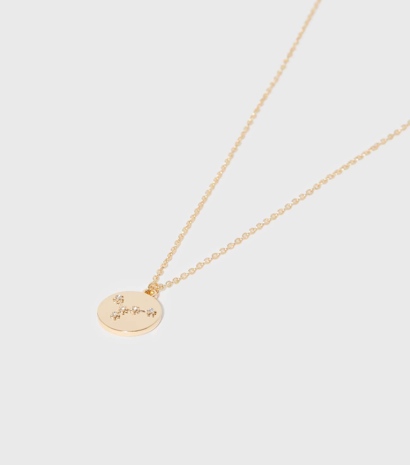 Gold Cancer Star Sign Diamanté Pendant Necklace Image 2