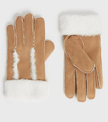 new look sheepskin gloves