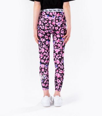 HYPE Girls Pink Leopard Print Logo 