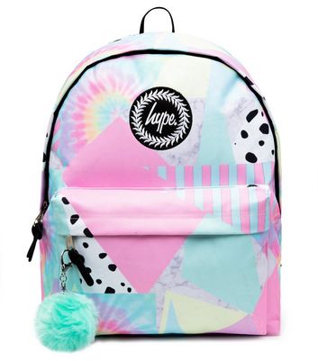 HYPE KIDS Pink Collage Pom Pom Backpack New Look