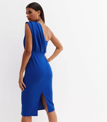 one shoulder scuba dress