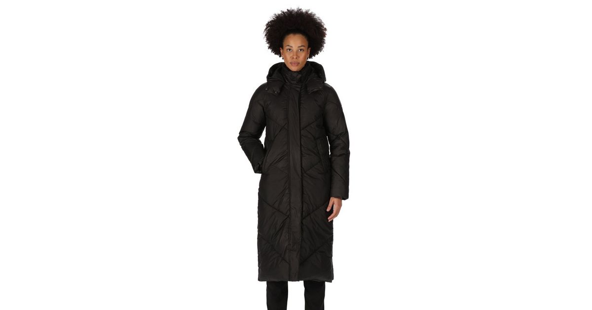 Regatta Black Quilted Long Puffer Coat New Look