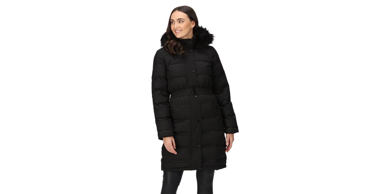 Regatta Black Hooded Thermal Parka Jacket | New Look