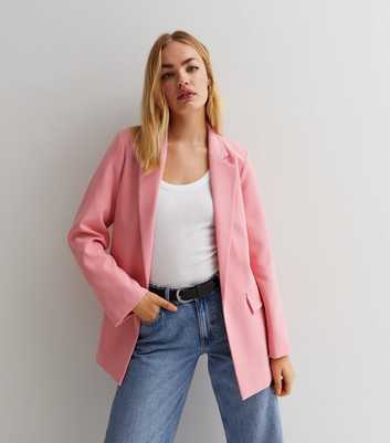 Mid Pink Long Sleeve Relaxed Fit Blazer