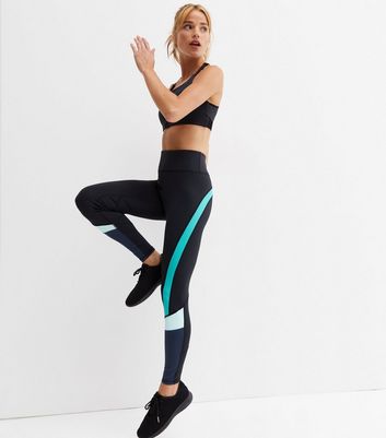 ONLY PLAY Blue Stripe Sports Leggings 