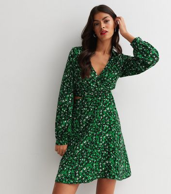 Missguided green shop floral dress