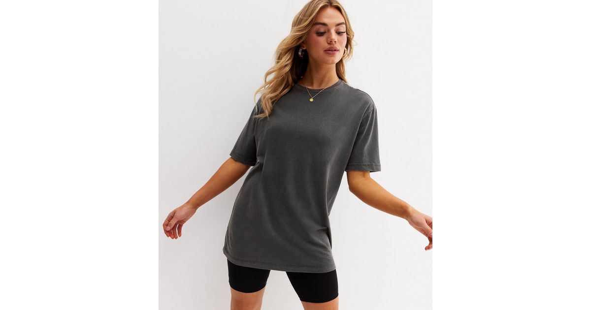 MICRO LOGO OVERSIZED T-SHIRT - WASHED GREY